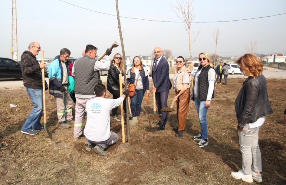 Kadın şehitler anısına fidan dikildi