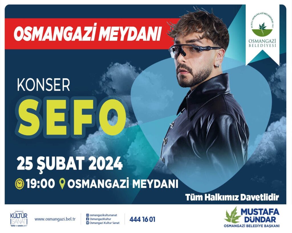 Sefo, Osmangazi Meydanı’nda konser verecek
