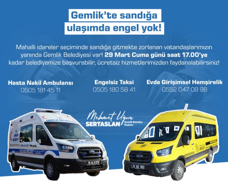 Gemlik’te Sandığa Ulaşımda Engel Olmayacak
