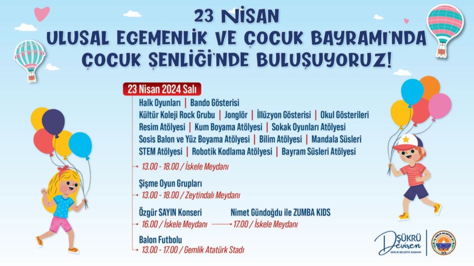 23 Nisan Gemlik’te de Dolu Dolu Kutlanacak