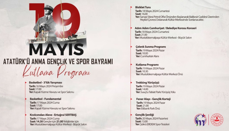Mustafakemalpaşa Belediyesi’nden Coşkulu 19 Mayıs Kutlaması