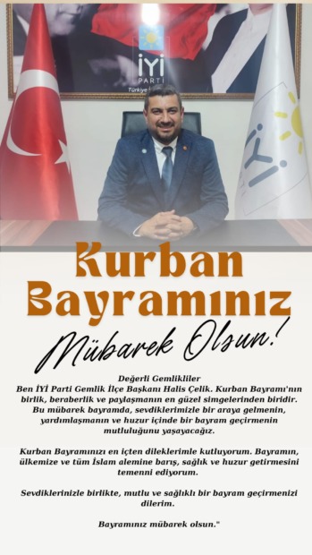 İYİ Parti Gemlik İlçe Örgütü Kurban Bayramınızı Kutlar…