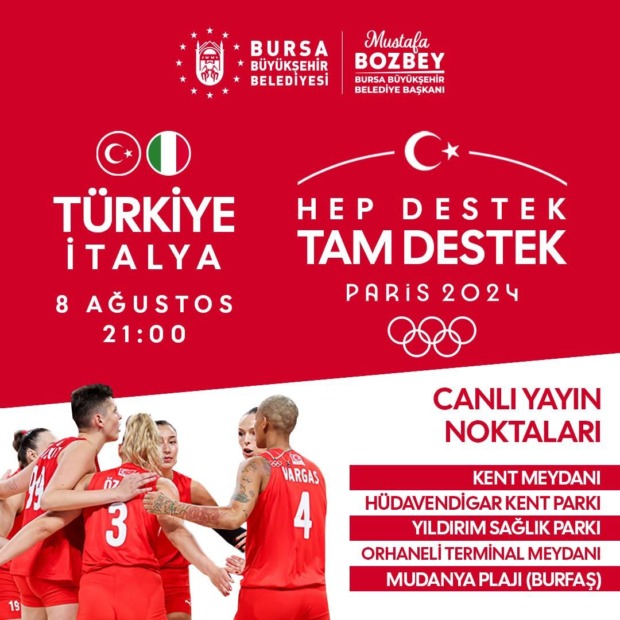 TÜRKİYE-İTALYA VOLEYBOL MAÇI DEV EKRANLARDA