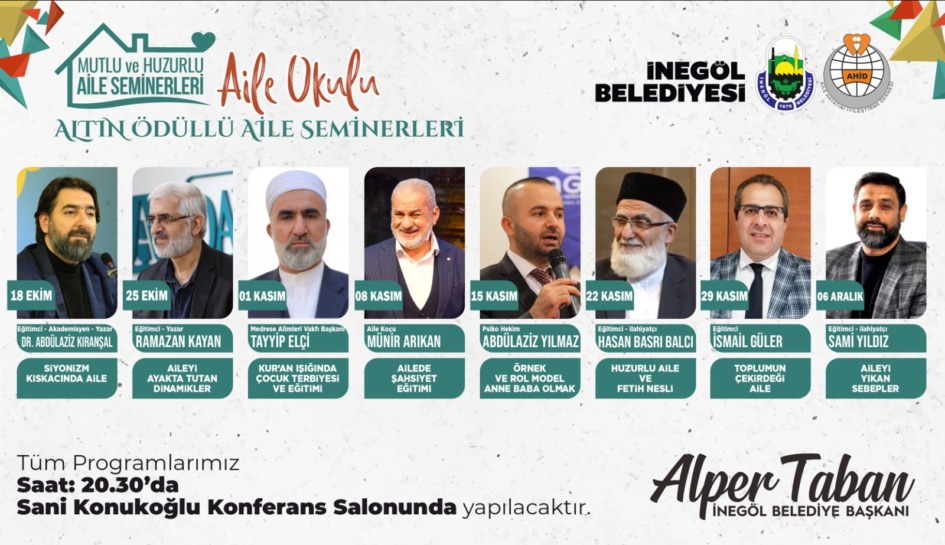İNEGÖL’DE “AİLE OKULU” EĞİTİMLERİ BAŞLIYOR