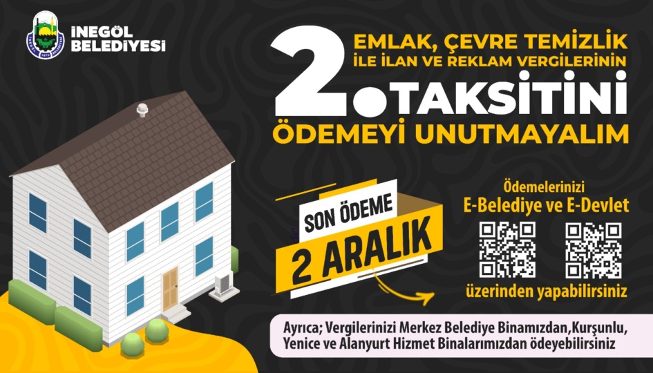 İNEGÖL BELEDİYESİ VEZNELERİ HAFTA SONU VE PAZARTESİ GÜNÜ MESAİLİ ÇALIŞACAK