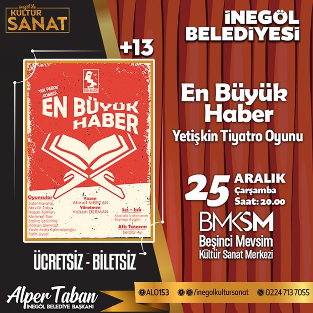 İNEGÖL’DE KÜLTÜR SANAT DOLU HAFTA