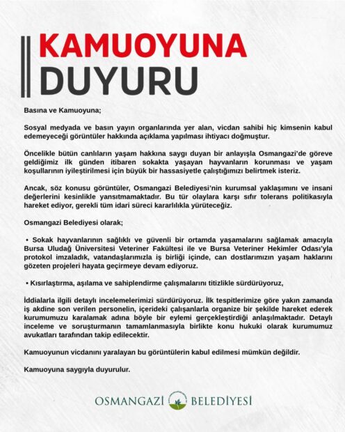 Sokaktaki Canlar Konusunda Açıklama