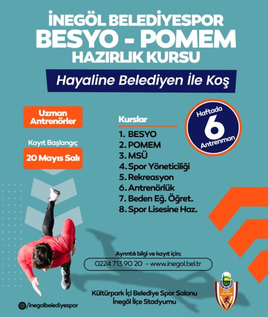 İNEGÖL BELEDİYESİ’NDEN GENÇLERE DESTEK: “HAYALİNE BELEDİYEN İLE KOŞ”