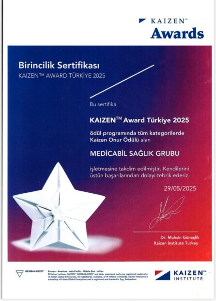 KAIZEN AWARD TÜRKİYE 2025’TE ONUR ÖDÜLÜ MEDICABIL’İN OLDU…