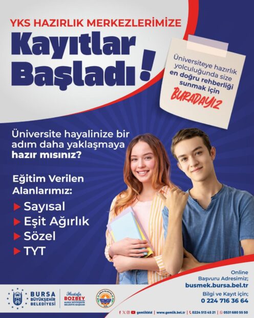 Gemlik’te Üniversiteye Hazırlık Kursları Başlıyor