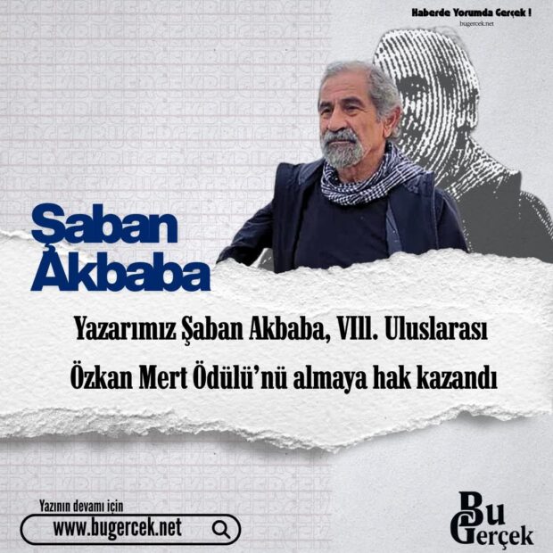 YAZAR ŞABAN AKBABA’YA ULUSLARARASI ÖDÜL