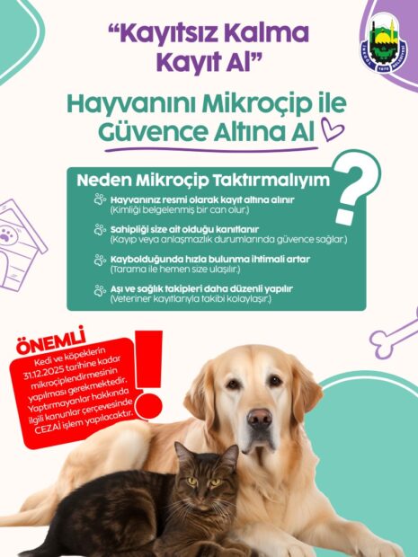 İNEGÖL BELEDİYESİ’NDEN EVİNDE KEDİ-KÖPEK BESLEYENLERE MİKROÇİP UYARISI