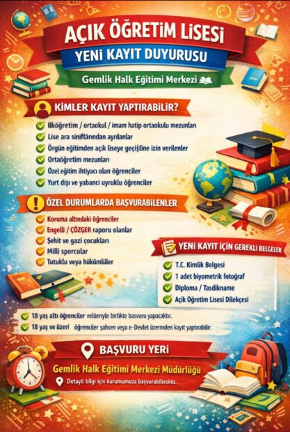Gemlik: “Açık Öğretim ‘de İkinci Dönem Kayıtları Başladı”
