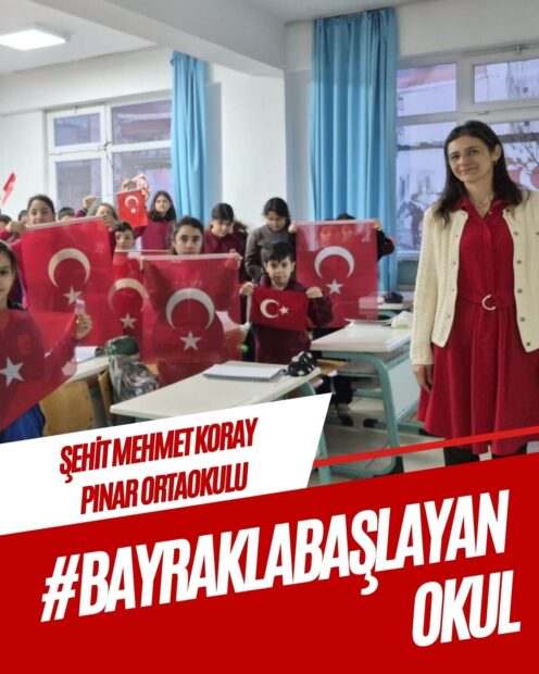 Gemlik’te Okullar 2.Döneme “Bayrak Sevgisi” temalı ilk dersle başladı
