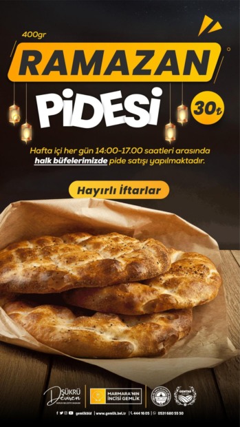 Ramazan Pidesi Gemlik Halk Büfesinde 30 Lira