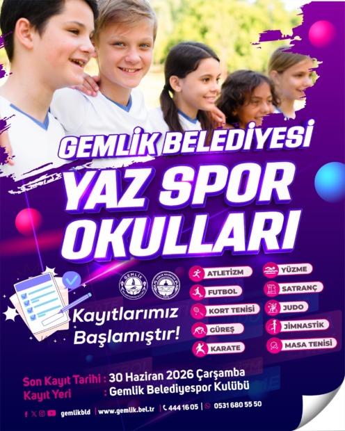 Gemlik Belediyesi Yaz Spor Okulları Kayıtları Başladı