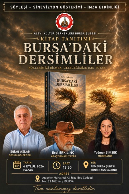 AKD Bursa, Yazar Erol Erkılınç’ın  “Bursa’daki Dersimliler” Kitabını Tanıtacak
