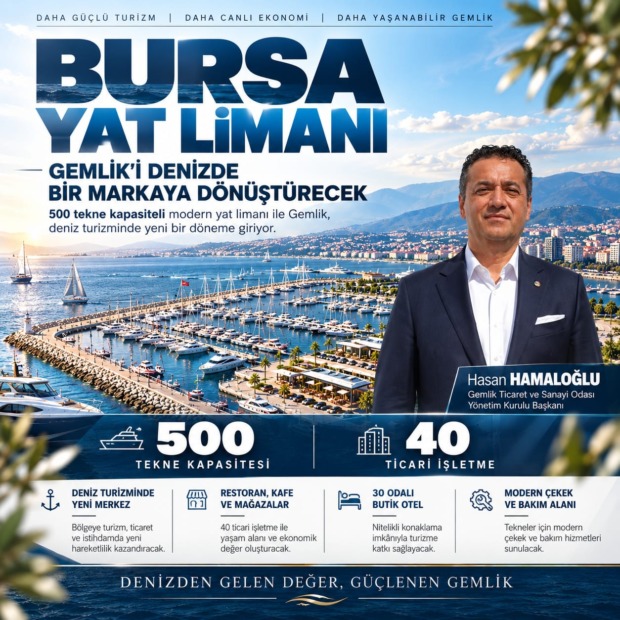 Bursa Yat Limanı Projesi Gemlik’e Yeni Bir Vizyon Kazandıracak