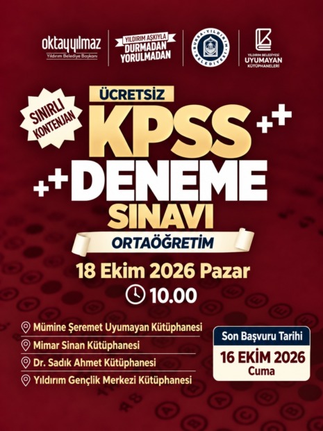 YILDIRIM’DA GENÇLERE KPSS PROVASI